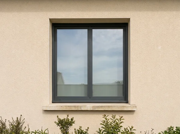 Fenêtre aluminium gris anthracite à profils fins sur mesure posée par BATWIN