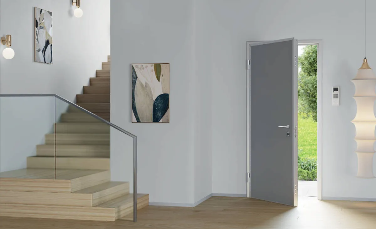 Porte blindée grise renforcée classe 4