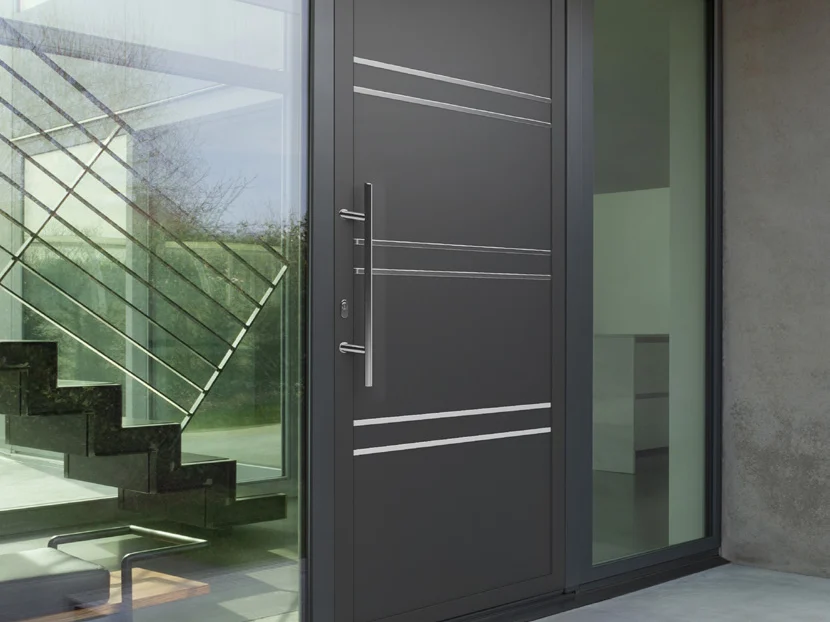 Porte d'entrée acier anthracite