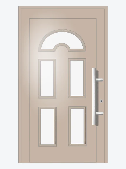 Porte d'entrée PVC traditionnelle beige