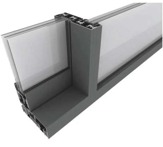 Montant central fin d'une baie coulissante aluminium